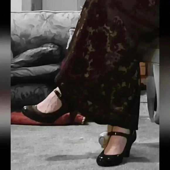 Jeffery & Dara Pristine Vintage Maxi Black Lace Nude Lined Dress - Picture 5 of 9